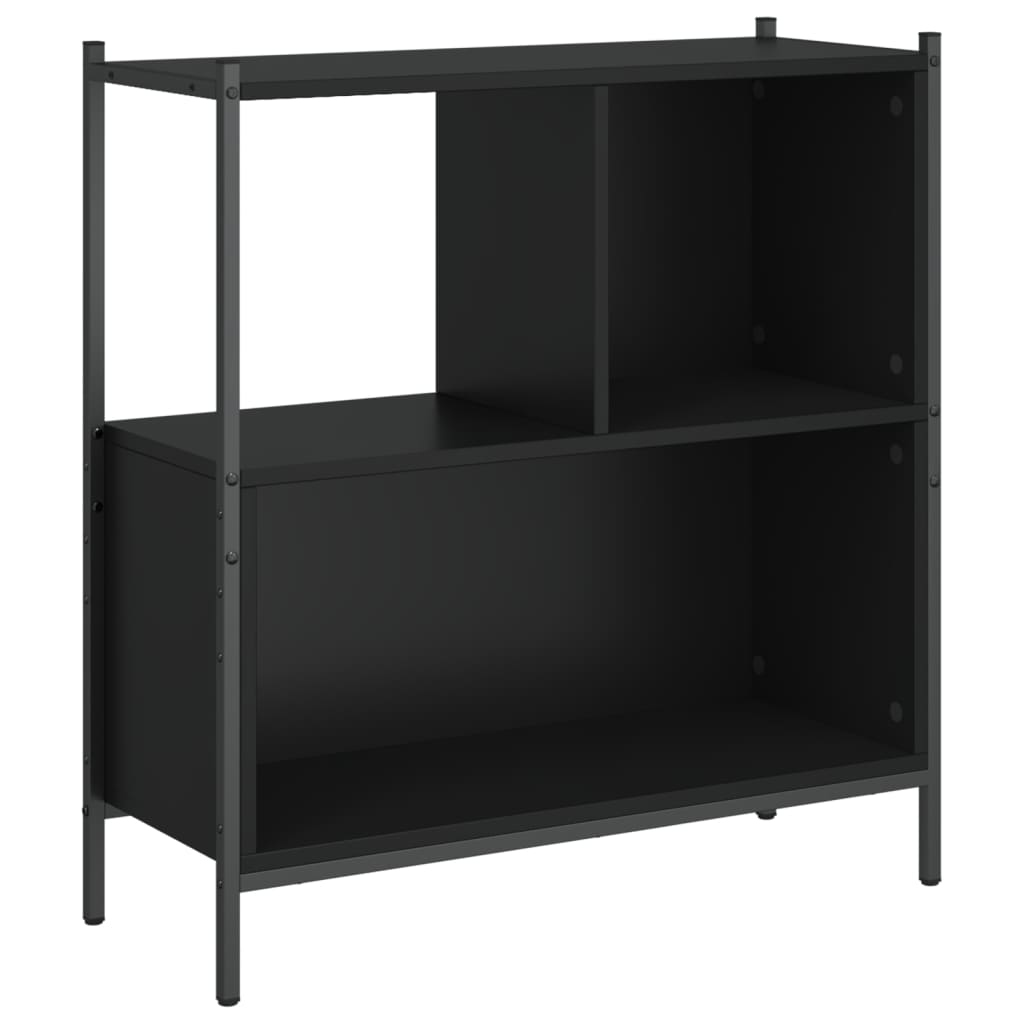 fekete szerelt fa könyvszekrény 72 x 28 x 77,5 cm