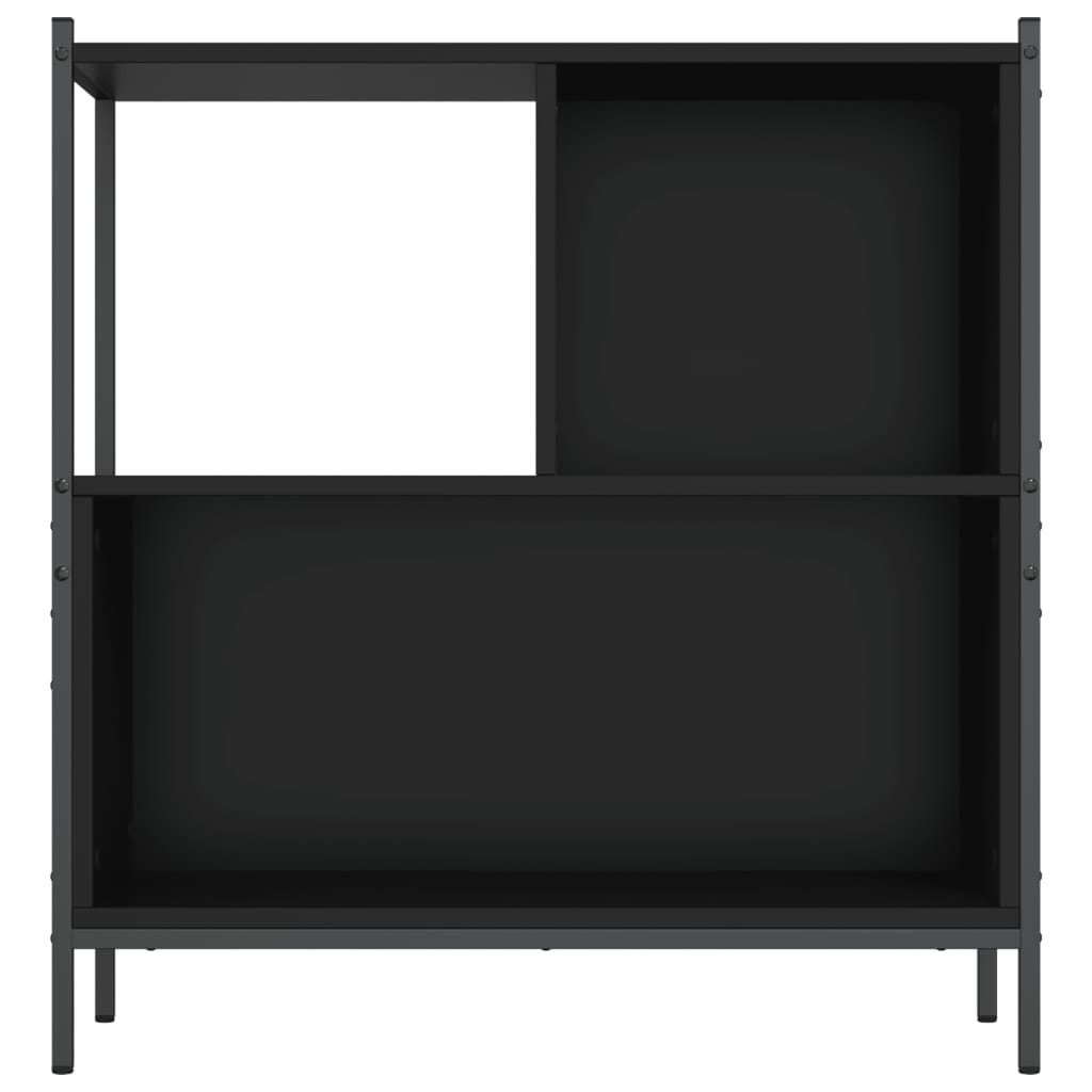 fekete szerelt fa könyvszekrény 72 x 28 x 77,5 cm