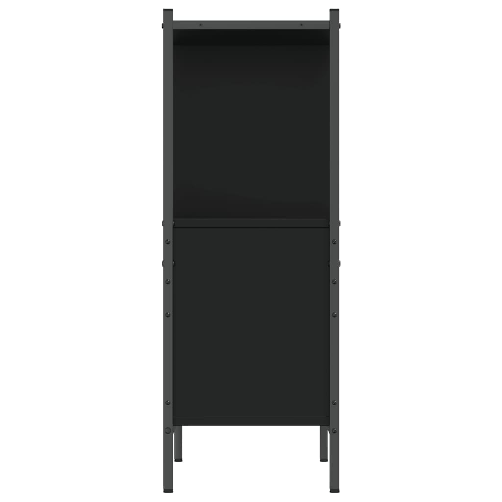 fekete szerelt fa könyvszekrény 72 x 28 x 77,5 cm