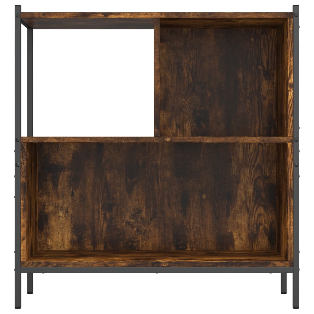 füstös tölgy színű szerelt fa könyvszekrény 72 x 28 x 77,5 cm