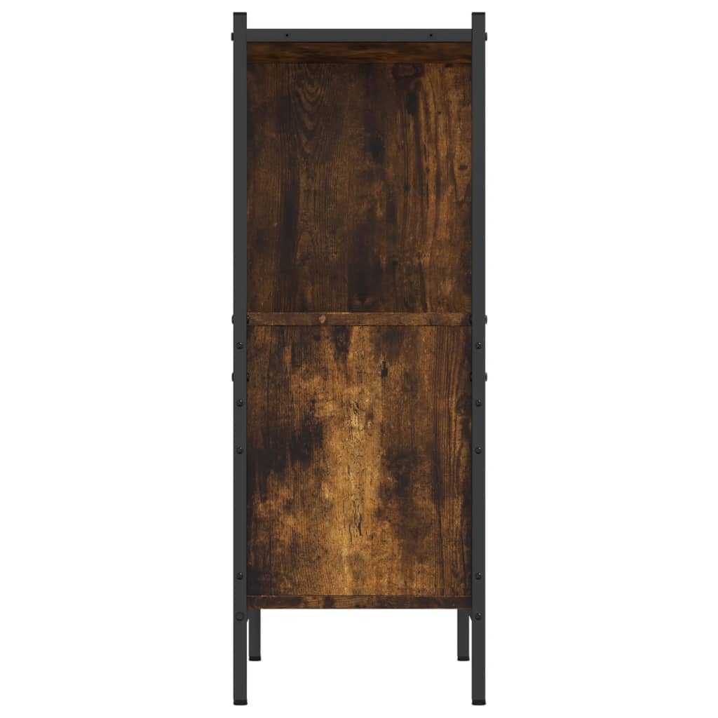 füstös tölgy színű szerelt fa könyvszekrény 72 x 28 x 77,5 cm
