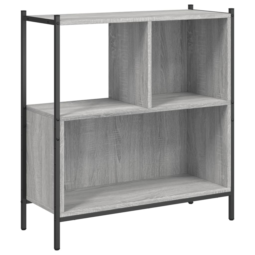 szürke sonoma színű szerelt fa könyvespolc 72 x 28 x 77,5 cm
