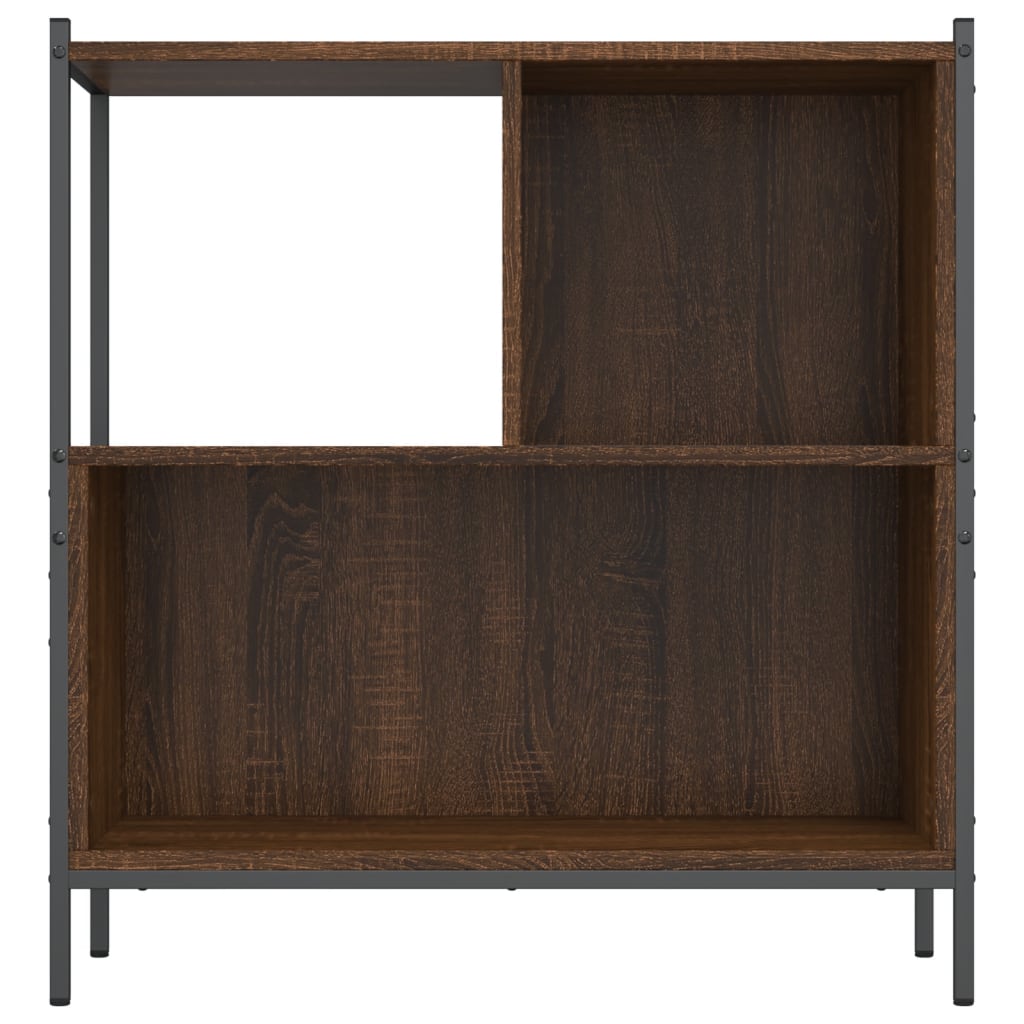 barna tölgy színű szerelt fa könyvszekrény 72 x 28 x 77,5 cm