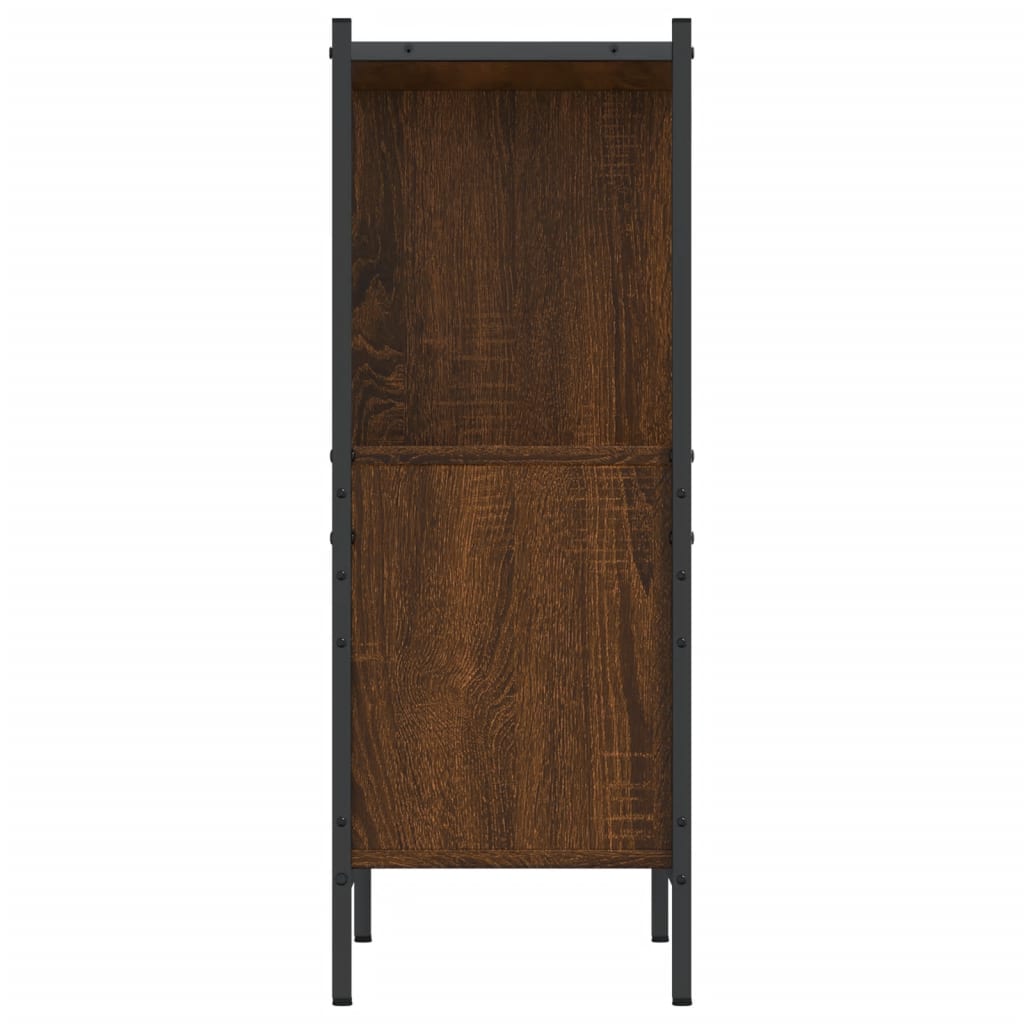 barna tölgy színű szerelt fa könyvszekrény 72 x 28 x 77,5 cm