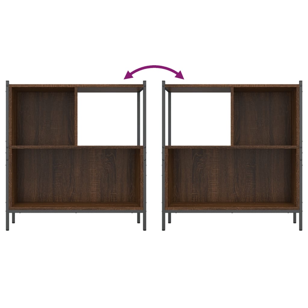 barna tölgy színű szerelt fa könyvszekrény 72 x 28 x 77,5 cm
