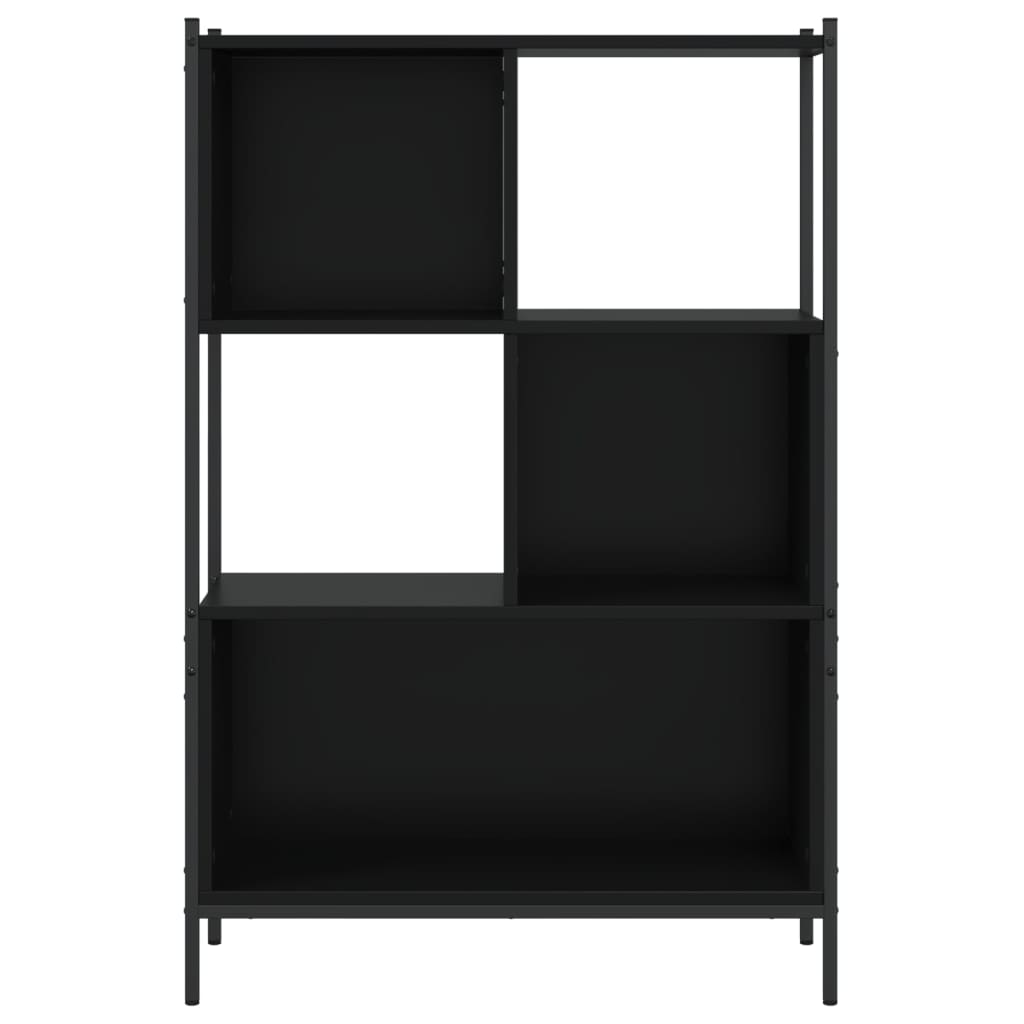 fekete szerelt fa könyvszekrény 72x28x109 cm