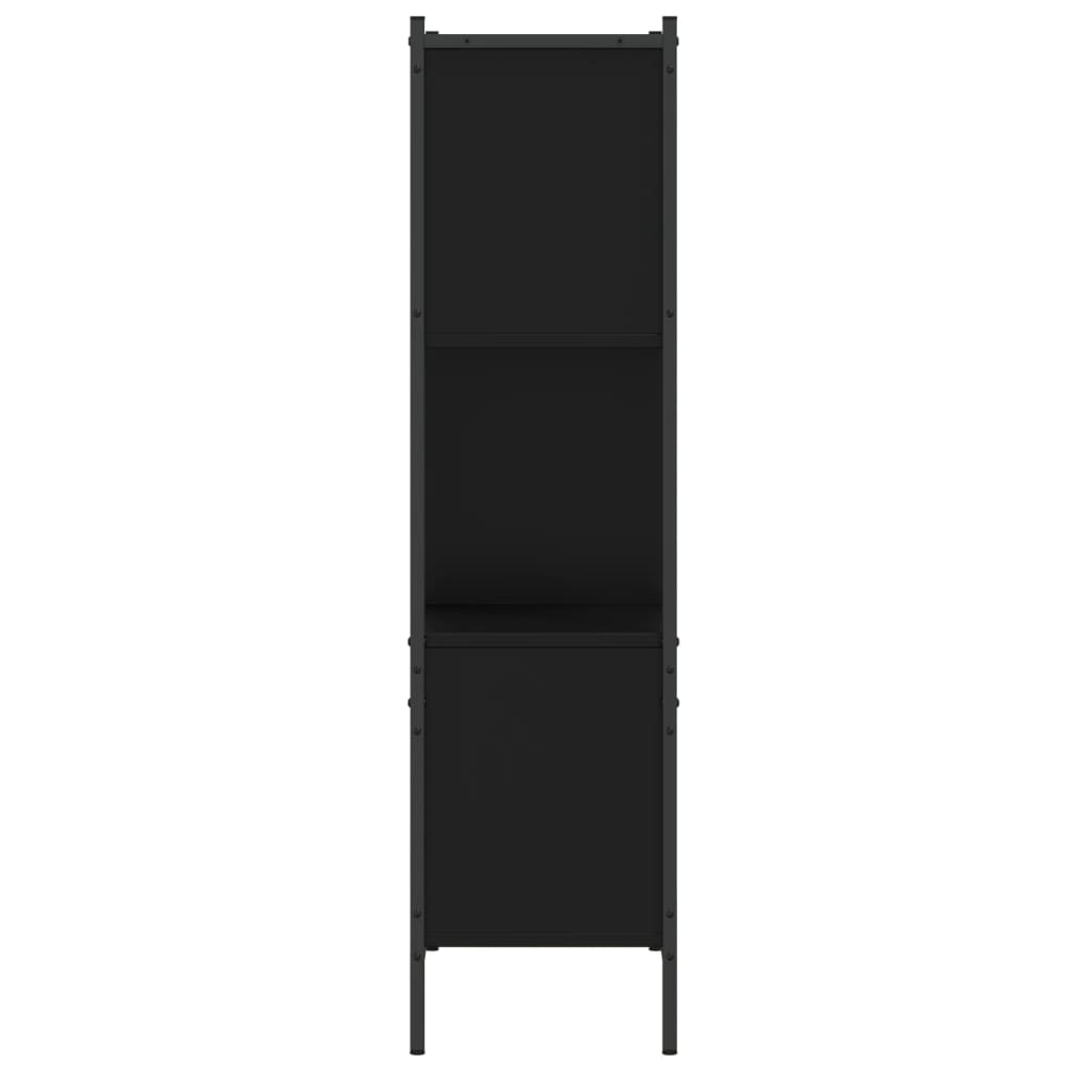 fekete szerelt fa könyvszekrény 72x28x109 cm