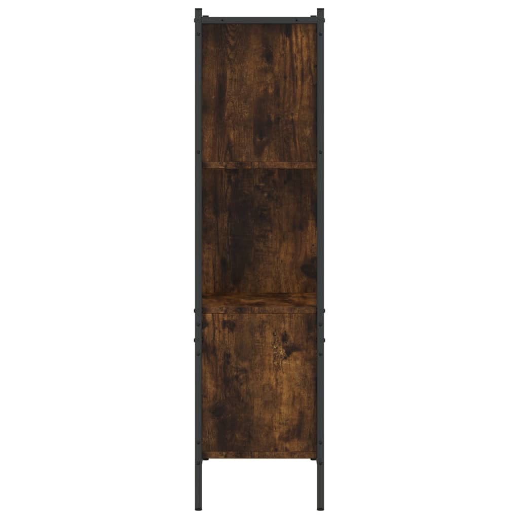 füstös tölgy színű szerelt fa könyvszekrény 72x28x109 cm