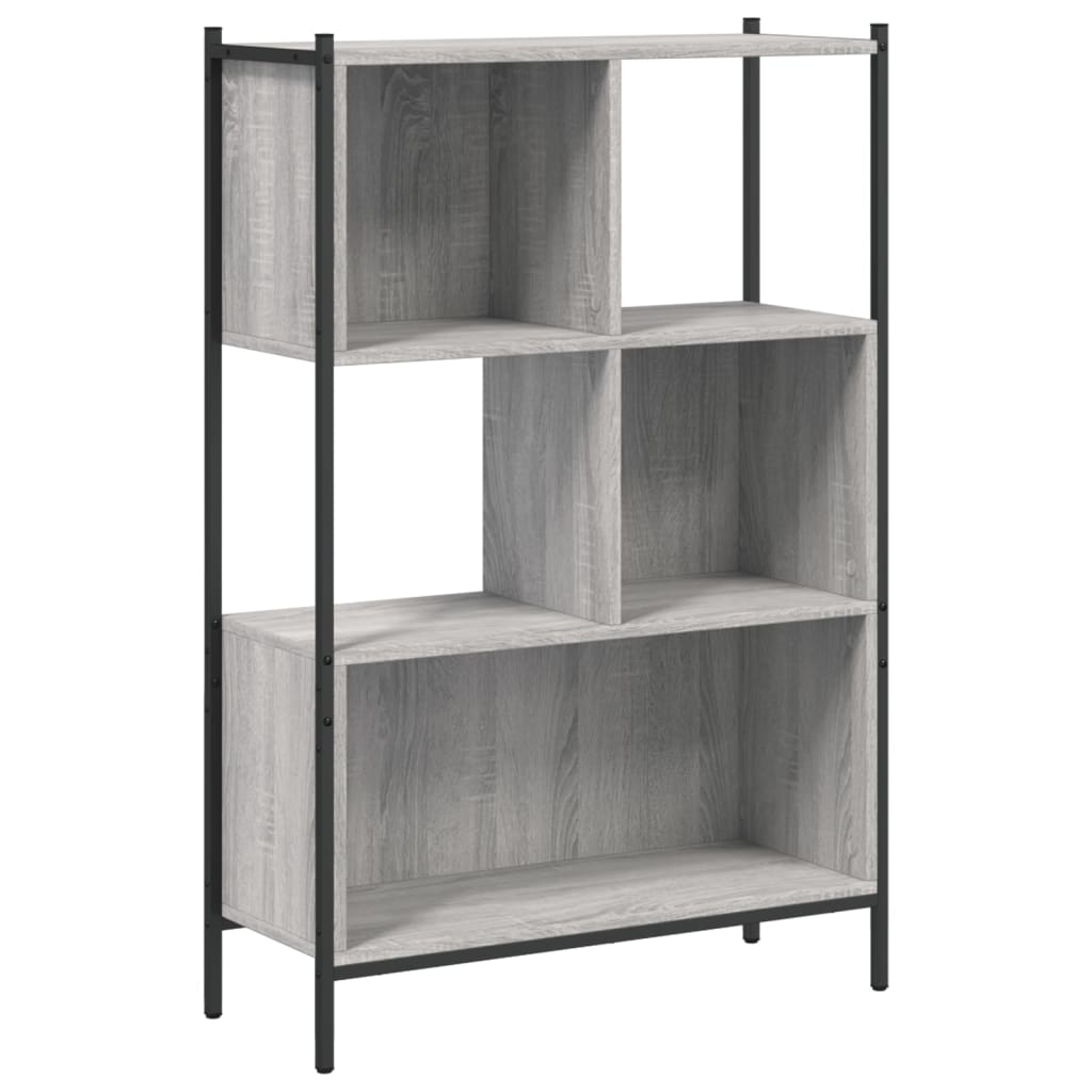 szürke sonoma színű szerelt fa könyvespolc 72x28x109 cm