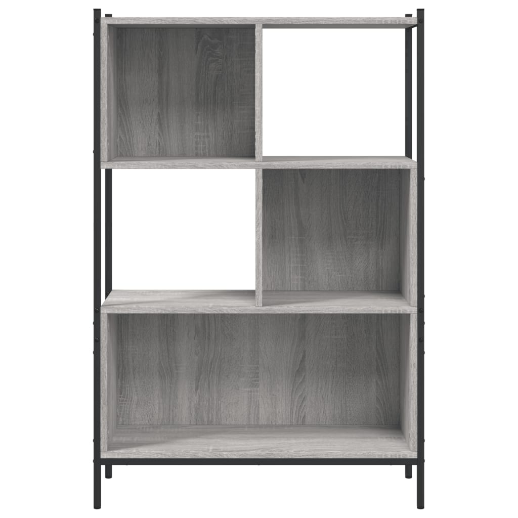 szürke sonoma színű szerelt fa könyvespolc 72x28x109 cm