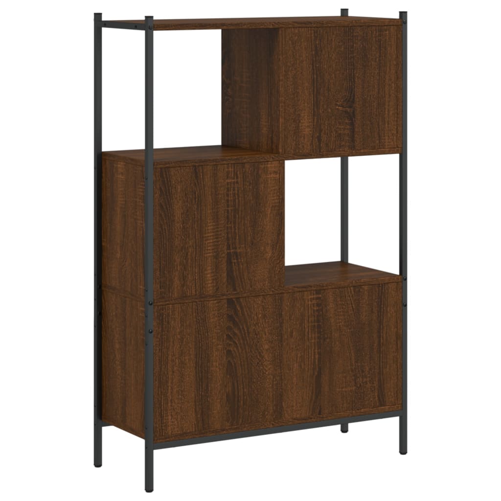 barna tölgy színű szerelt fa könyvszekrény 72x28x109 cm