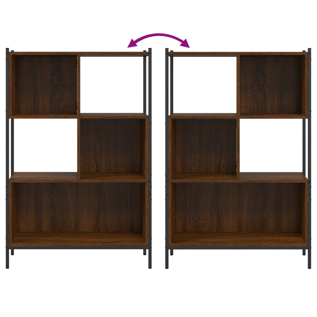 barna tölgy színű szerelt fa könyvszekrény 72x28x109 cm
