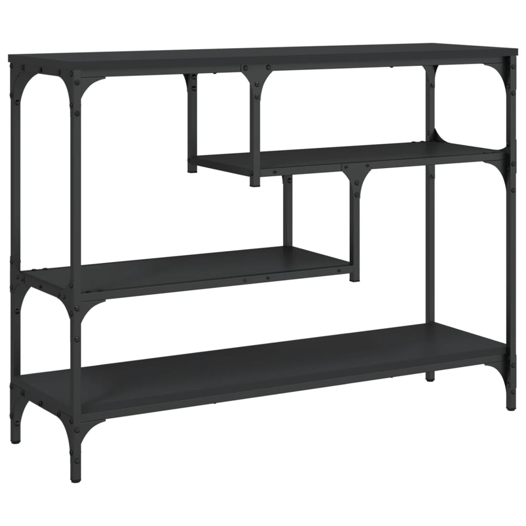 fekete szerelt fa tálalóasztal 100x30x75 cm