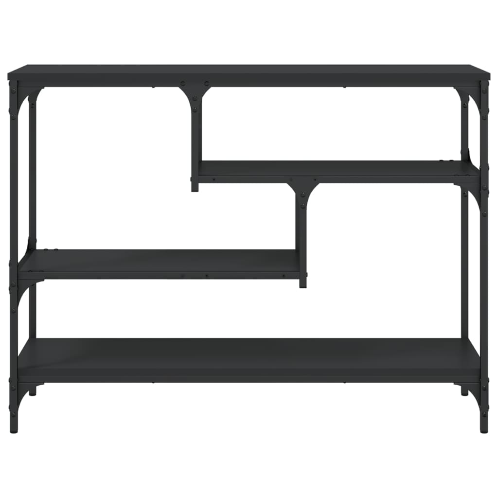 fekete szerelt fa tálalóasztal 100x30x75 cm