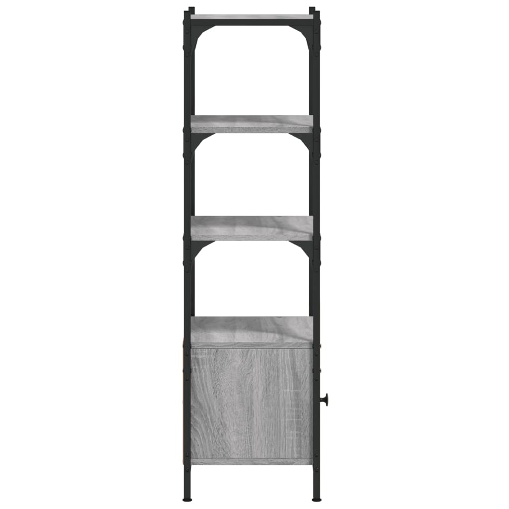 3 szintes szürke sonoma szerelt fa könyvespolc 41x30x109,5 cm