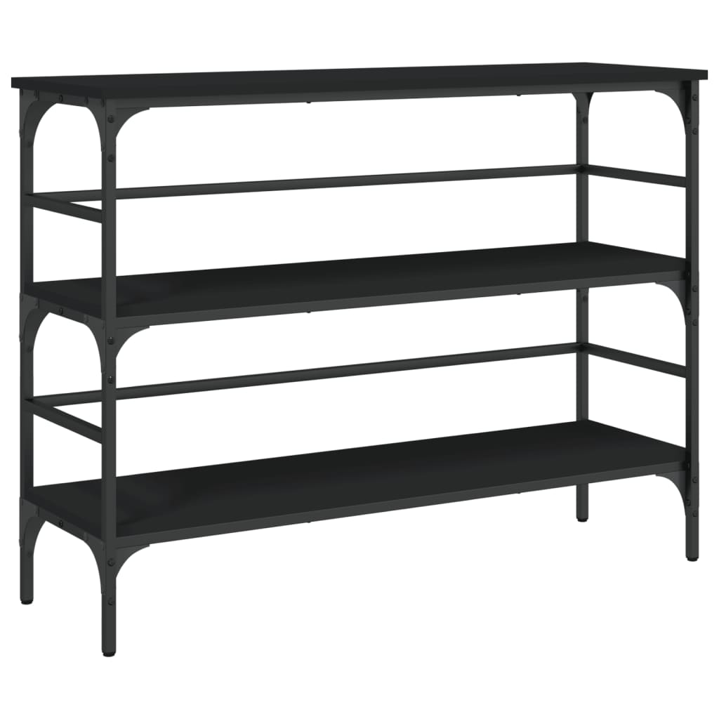 fekete szerelt fa tálalóasztal 100x32x75 cm