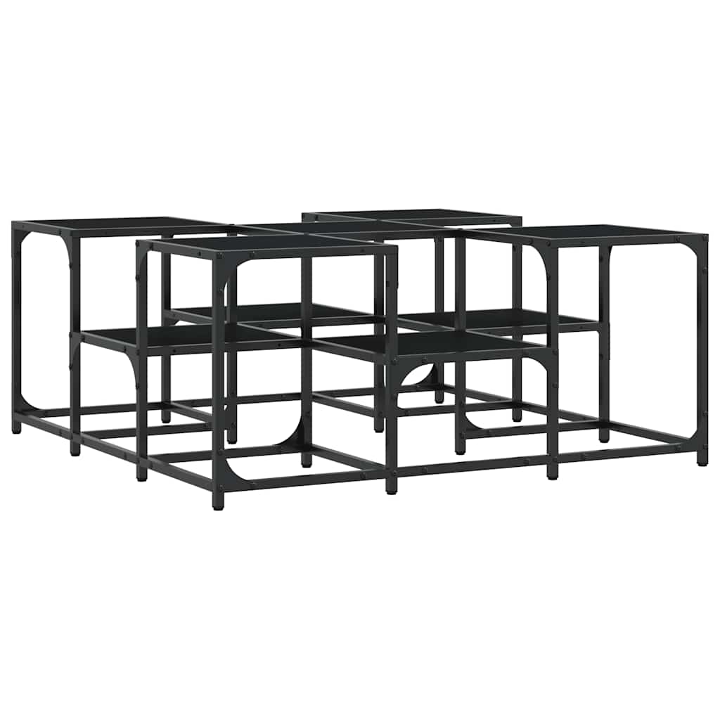 fekete szerelt fa dohányzóasztal 91x91x40 cm