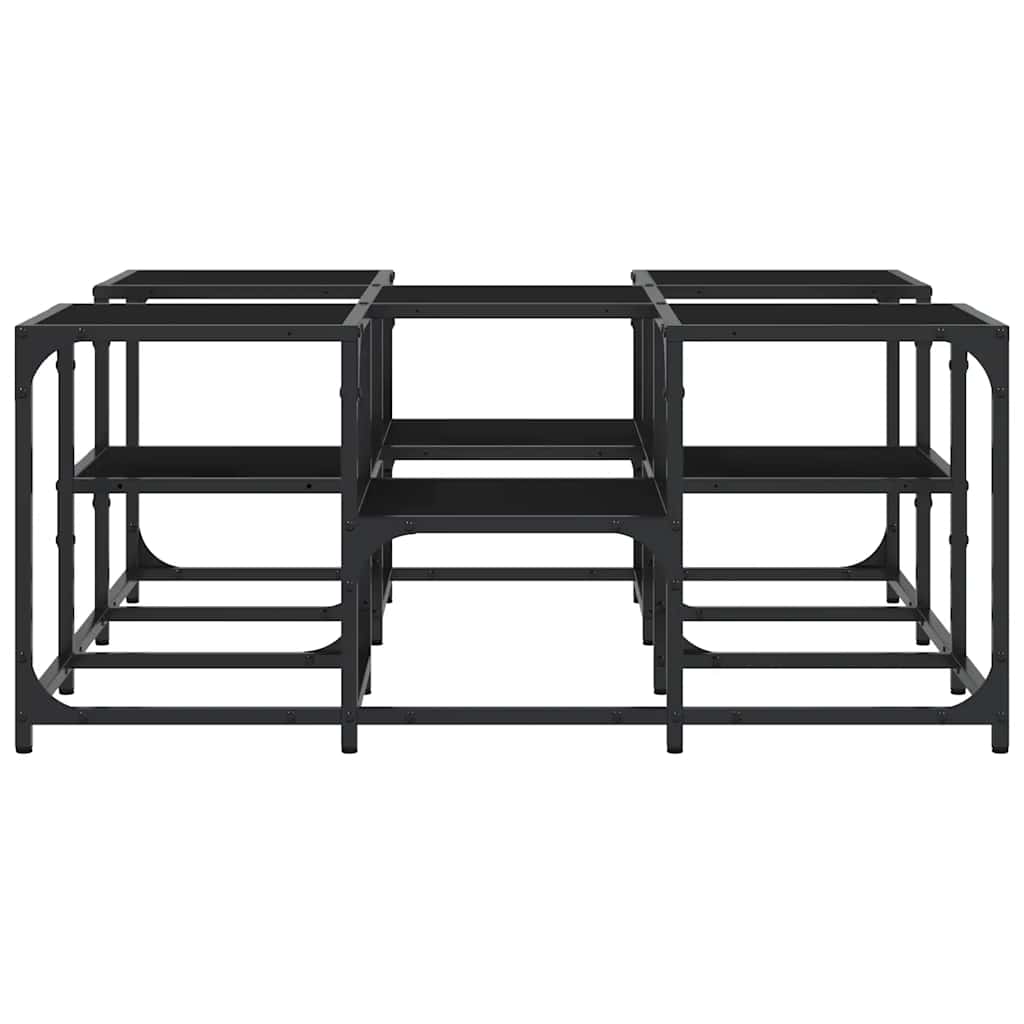 fekete szerelt fa dohányzóasztal 91x91x40 cm