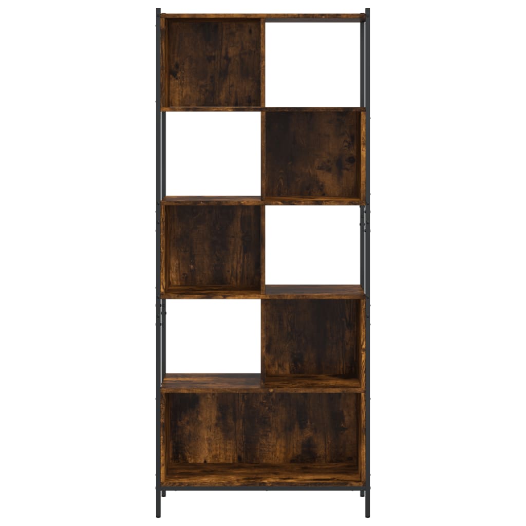 füstös tölgy színű szerelt fa könyvszekrény 72x28x172 cm