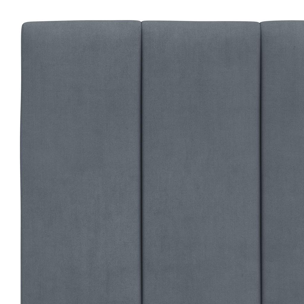 sötétszürke bársony ágykeret matrac nélkül Hanko 90x200 cm