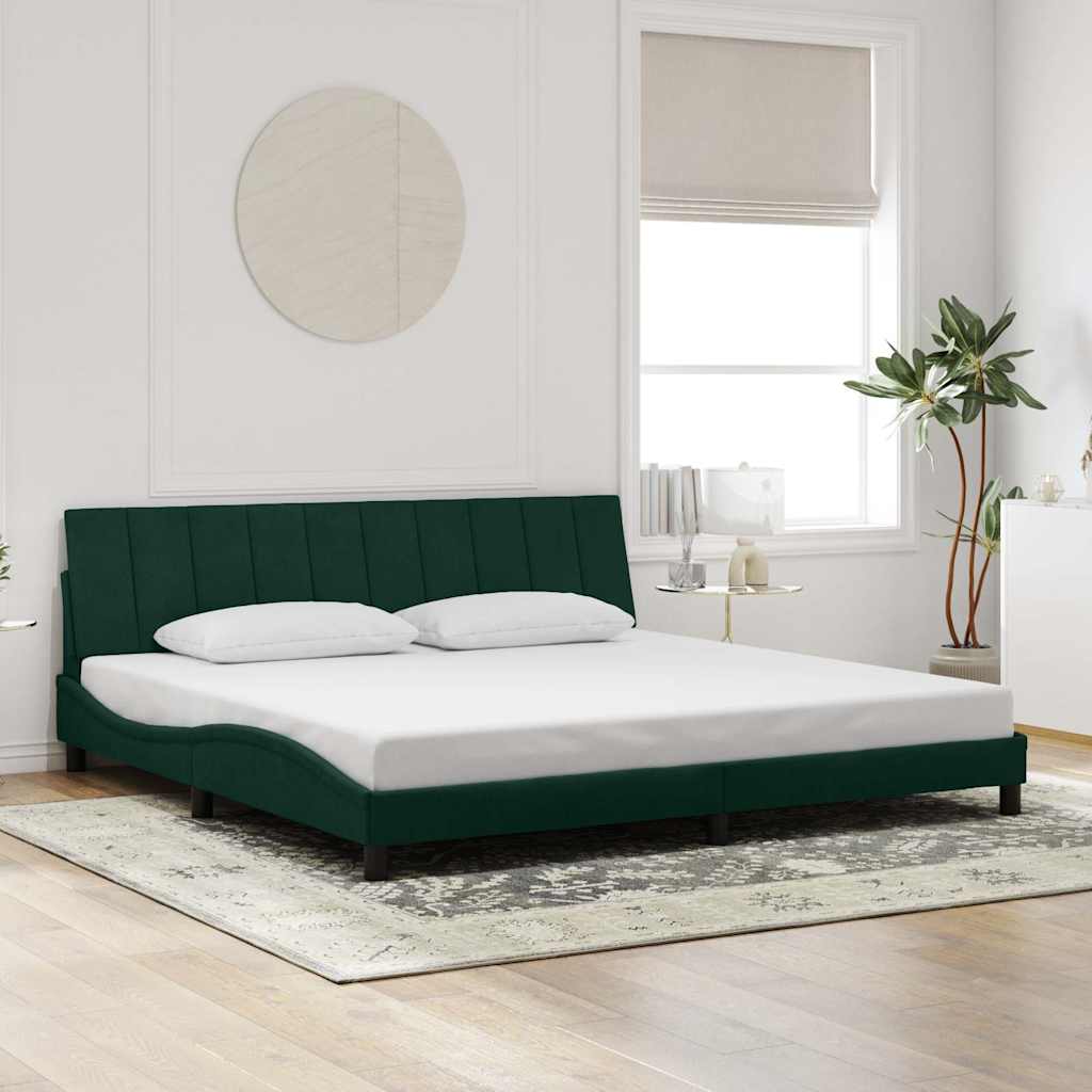 sötétzöld bársony ágykeret matrac nélkül Hanko 200x200 cm