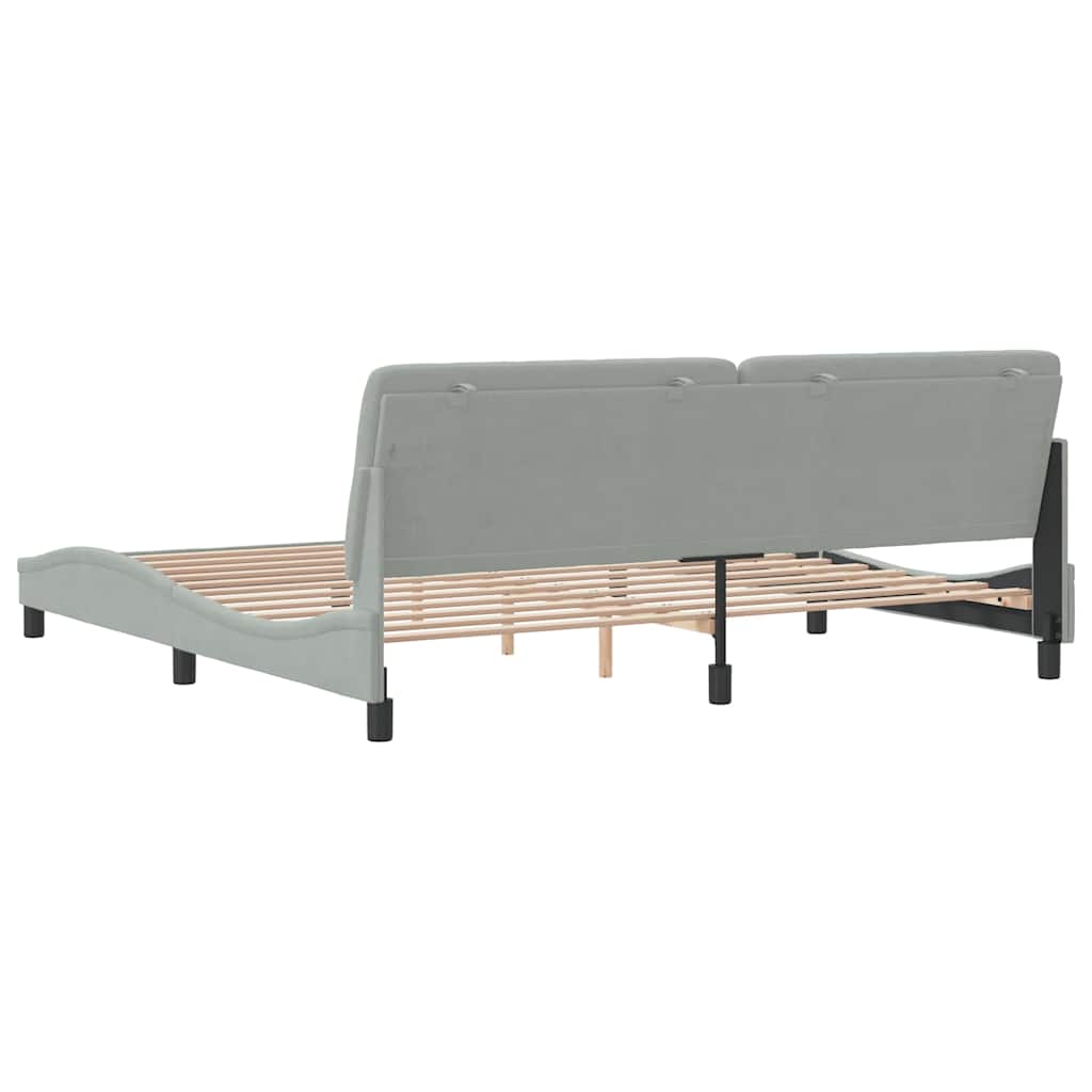 világosszürke bársony ágykeret matrac nélkül 200 x 200 cm