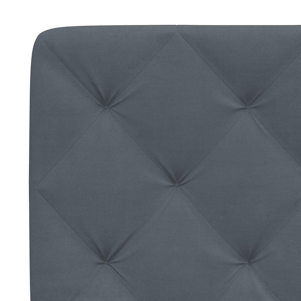 sötétszürke bársony ágykeret matrac nélkül 200 x 200 cm