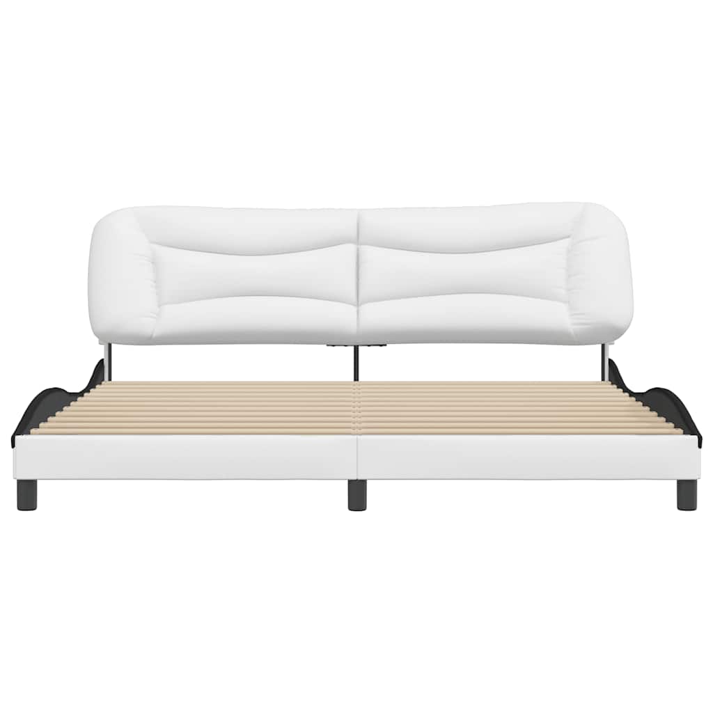 fehér és fekete műbőr ágykeret matrac nélkül Hvar 200x200 cm