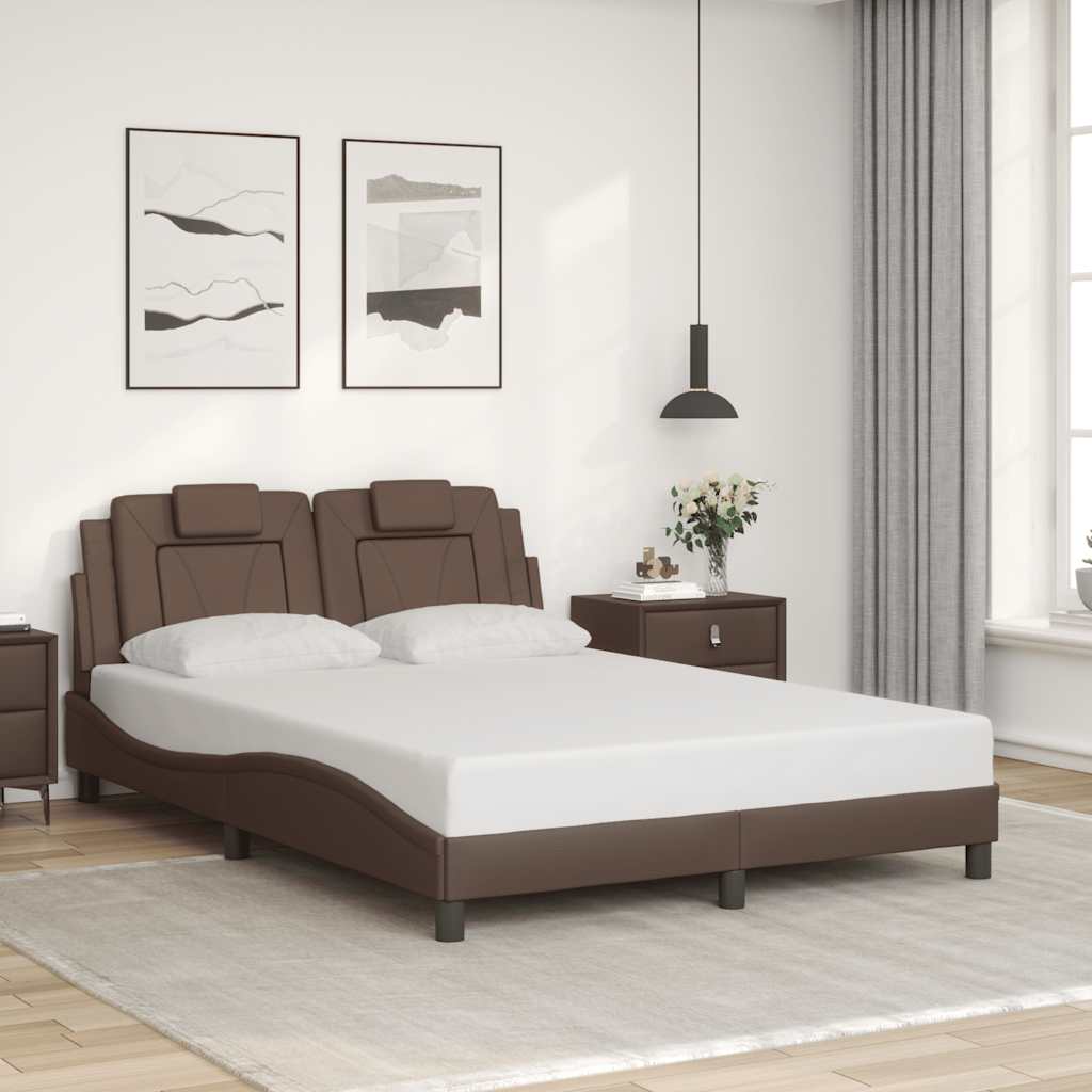 barna műbőr ágykeret Viana matrac nélkül 120 x 200 cm