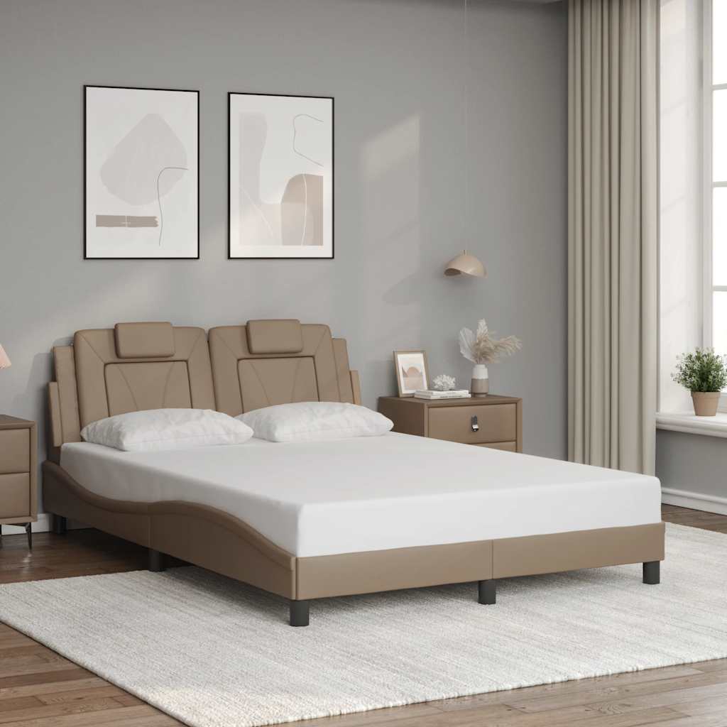 cappuccino színű műbőr ágykeret Viana matrac nélkül 120x200 cm