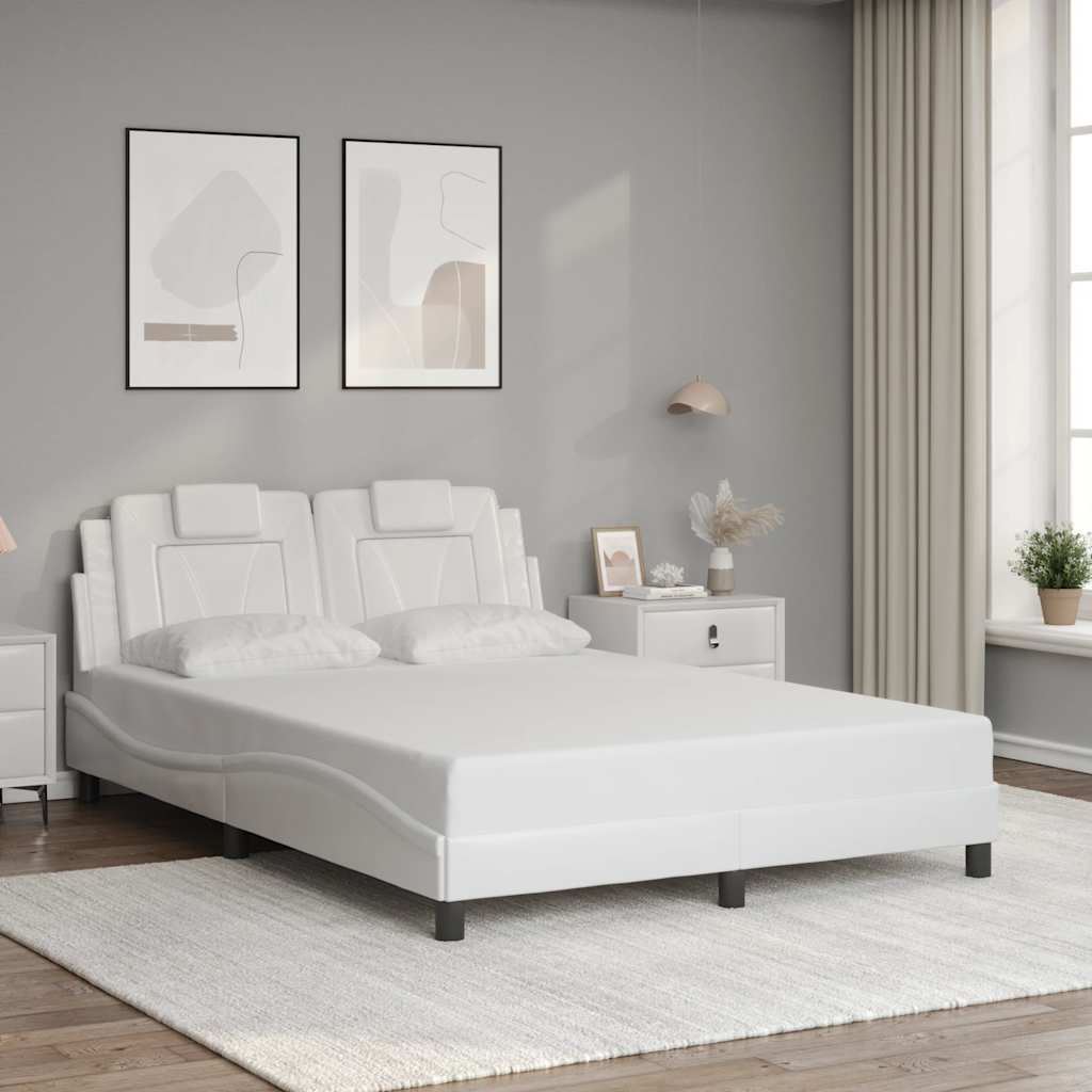fehér műbőr ágykeret Viana matrac nélkül 140x190 cm