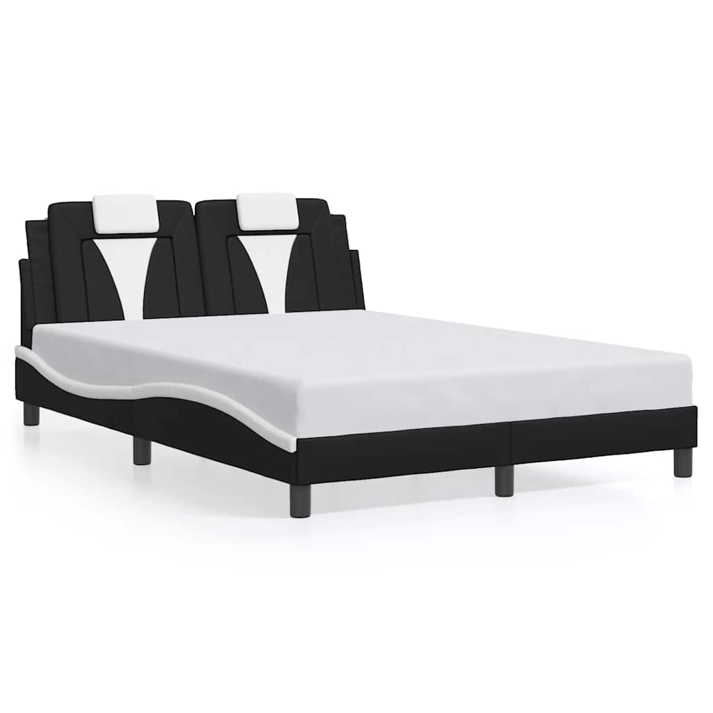 fekete és fehér műbőr ágykeret Viana matrac nélkül 140x190 cm