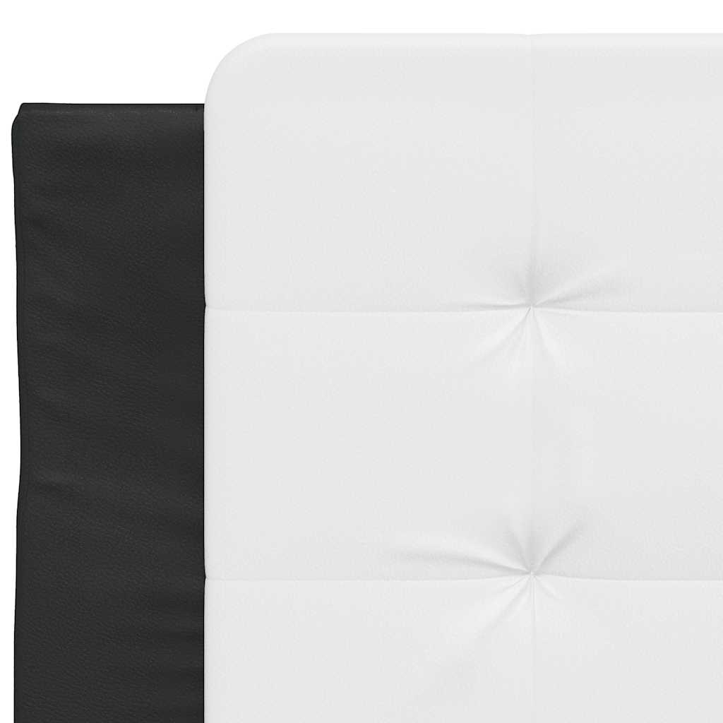 fekete és fehér műbőr ágykeret matrac nélkül Zadar 90 x 200 cm