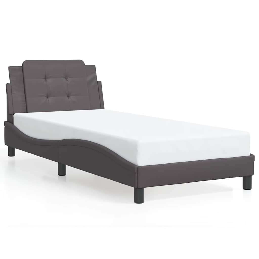 szürke műbőr ágykeret matrac nélkül Zadar 100 x 200 cm