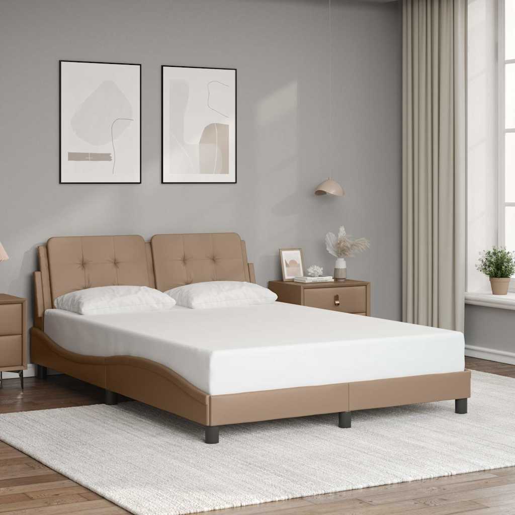 cappuccino színű műbőr ágykeret matrac nélkül Zadar 120x200 cm