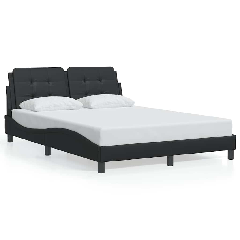 fekete műbőr ágykeret matrac nélkül Zadar 140 x 190 cm