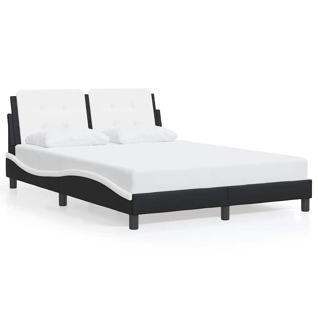 fekete és fehér műbőr ágykeret matrac nélkül Zadar 140x190 cm