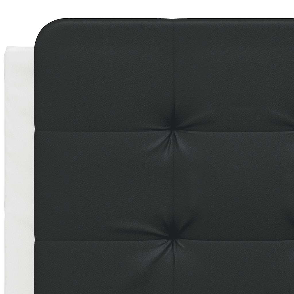 fehér és fekete műbőr ágykeret matrac nélkül Zadar 140 x 190 cm