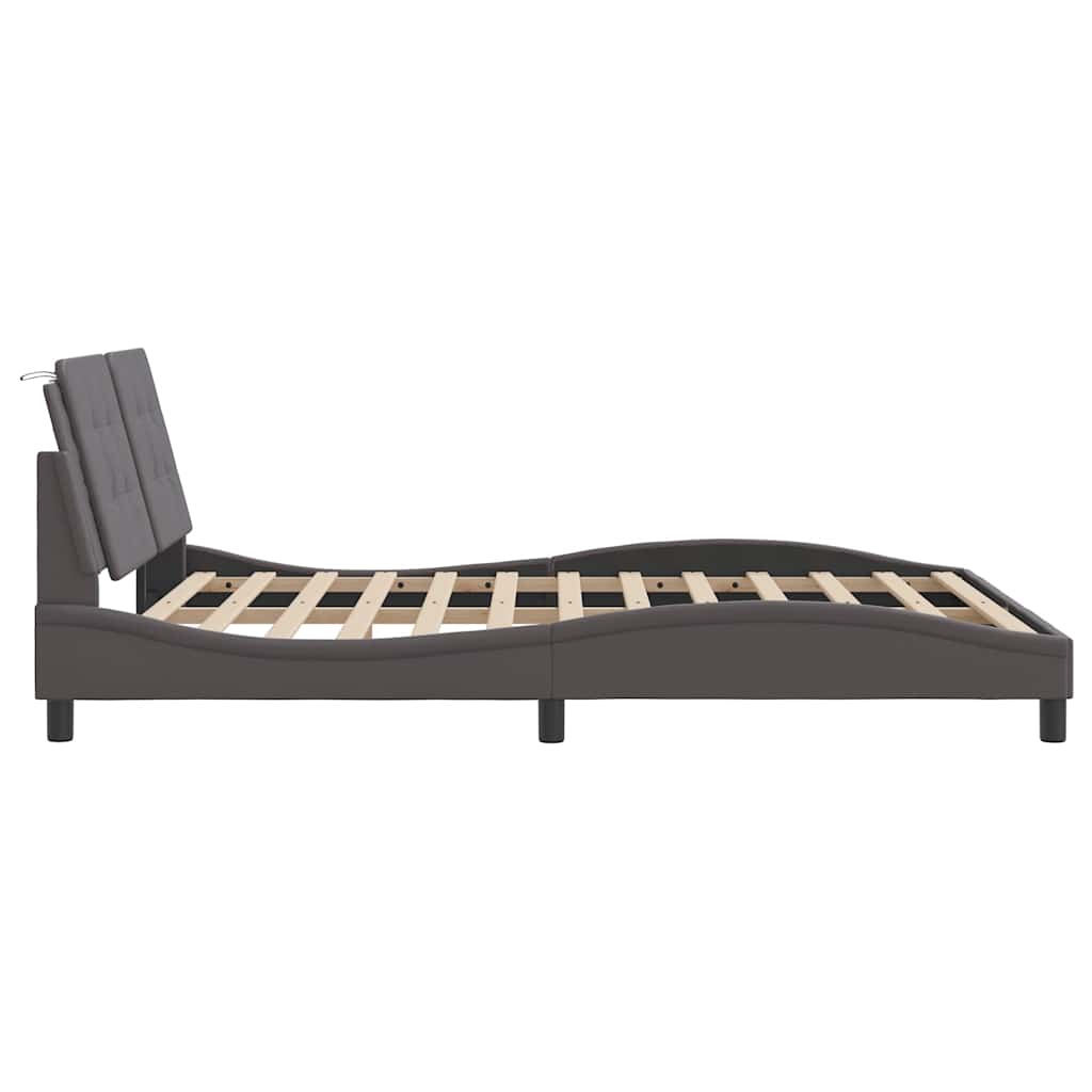 szürke műbőr ágykeret matrac nélkül Zadar 160x200 cm