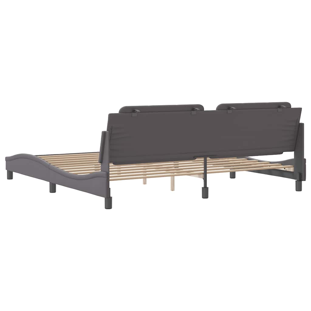 szürke műbőr ágykeret matrac nélkül Zadar 200 x 200 cm