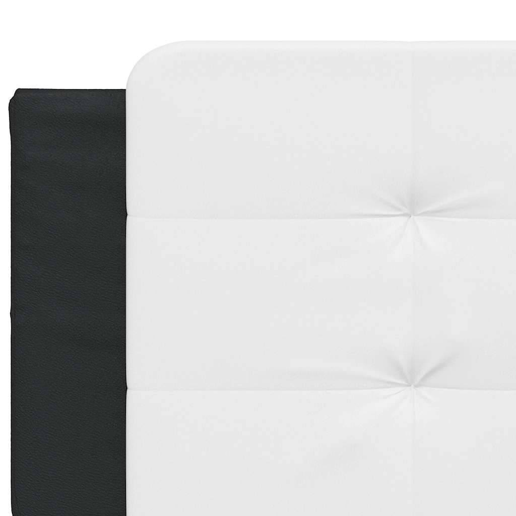 fekete és fehér műbőr ágykeret matrac nélkül Zadar 200x200 cm