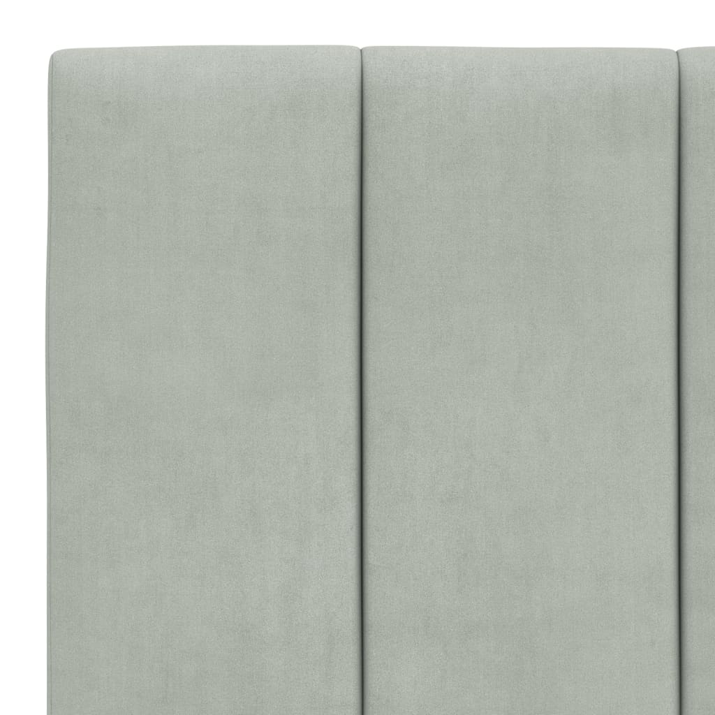 világosszürke bársony ágykeret LED-ekkel matrac nélkül Hanko 100 x 200 cm