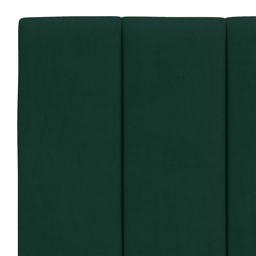 sötétzöld bársony ágykeret LED-ekkel matrac nélkül Hanko 120 x 200 cm