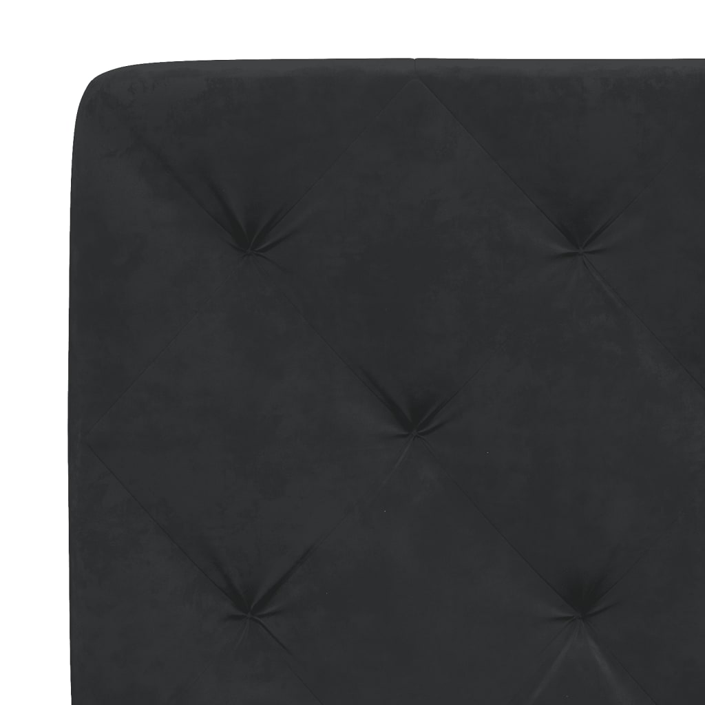 fekete bársony ágykeret LED-ekkel matrac nélkül 200 x 200 cm