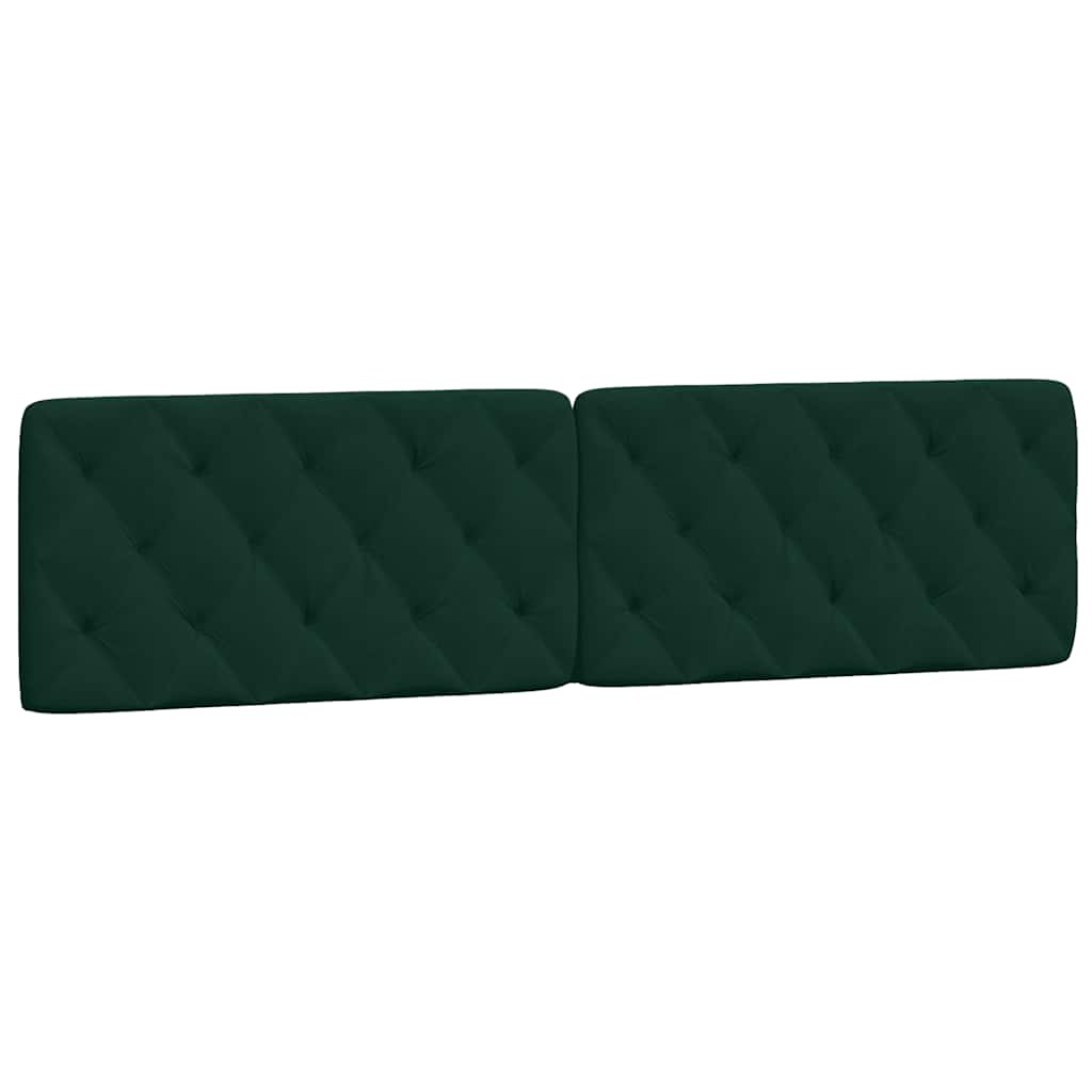 sötétzöld bársony ágykeret LED-ekkel matrac nélkül 200 x 200 cm