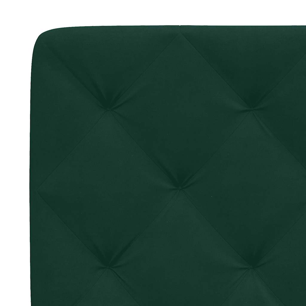 sötétzöld bársony ágykeret LED-ekkel matrac nélkül 200 x 200 cm