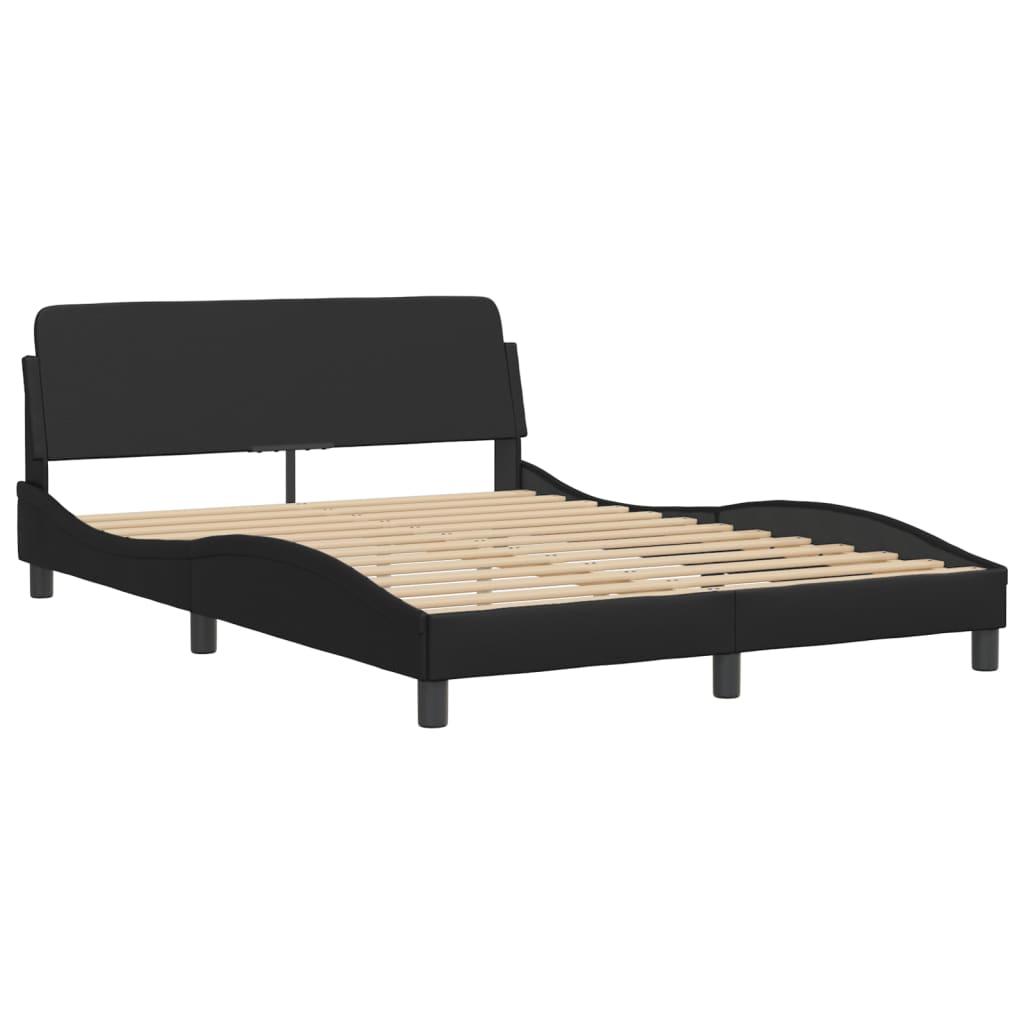 fekete ágykeret LED-ekkel matrac nélkül Hvar 140 x 200 cm