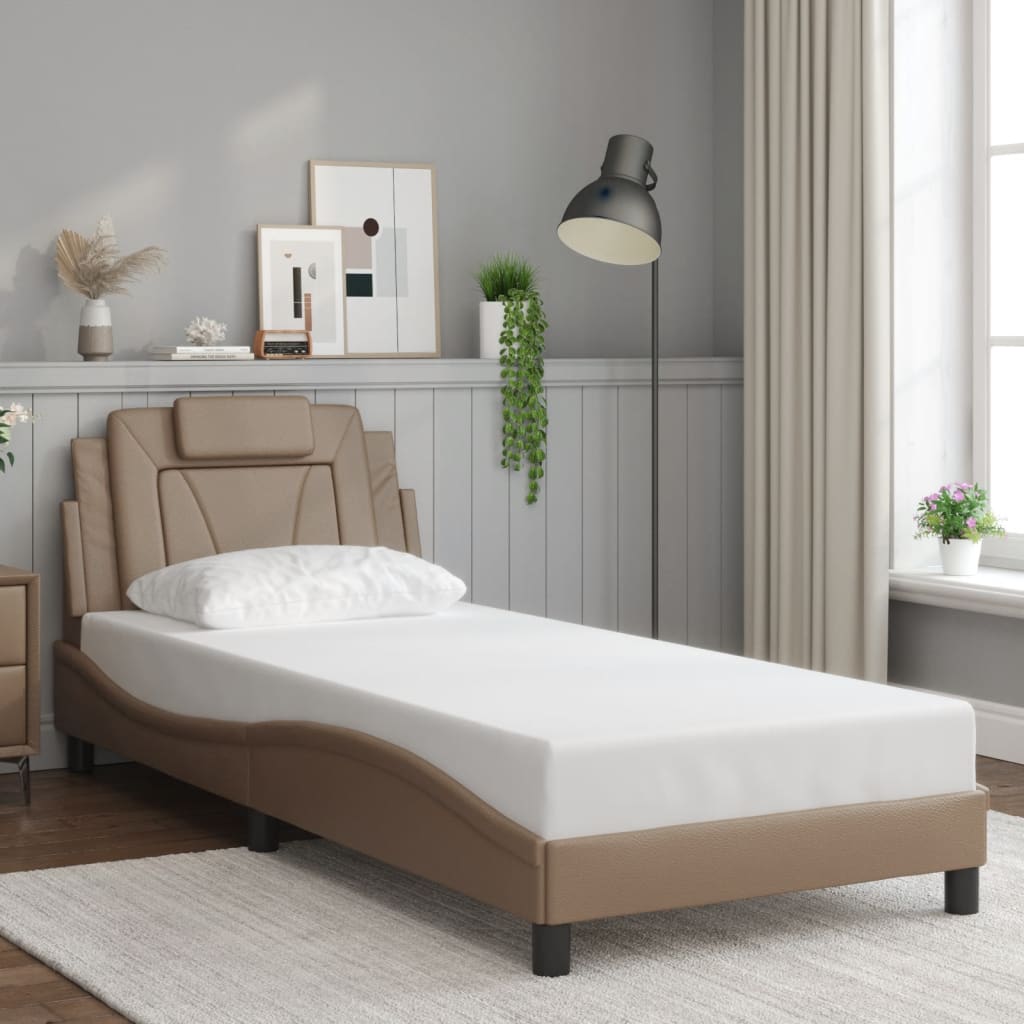 cappuccino színű ágykeret Viana LED-ekkel matrac nélkül 80 x 200 cm