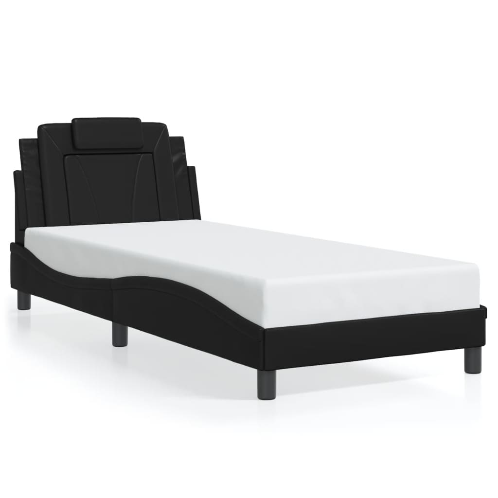 fekete ágykeret Viana LED-ekkel matrac nélkül 90x190 cm