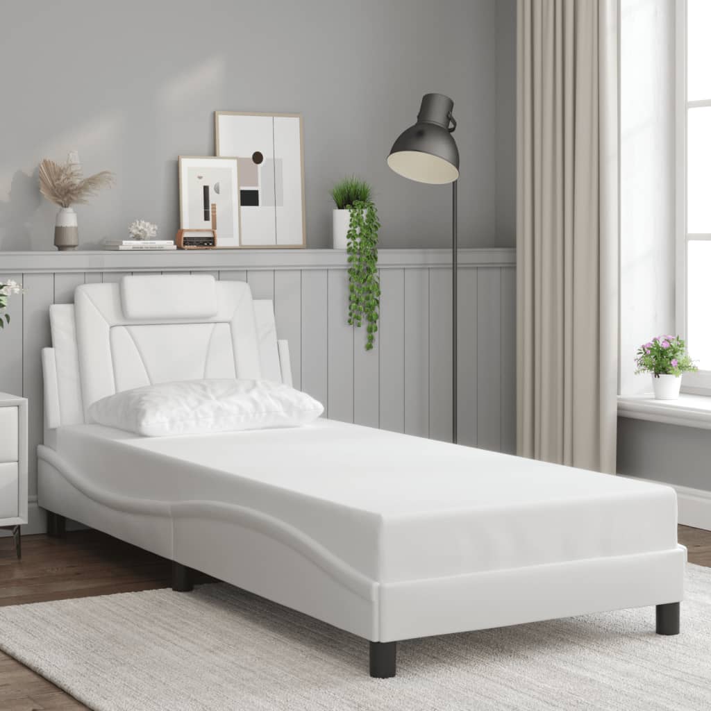 fehér ágykeret Viana LED-ekkel matrac nélkül 90x190 cm